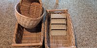 All items together: rectangular basket, round basket, oval basket, four trays
