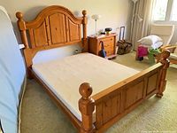 Queen solid pine bed frame assembled