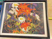 Wildflower print in black frame