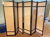 Front view of both room dividers fully extended
