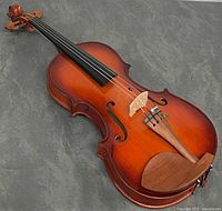 Violin angled view on surface