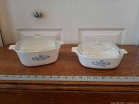 Both casserole dishes with lids side by side for size comparison