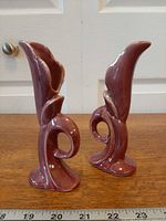 Front view of both ceramic pieces showing color, shape and glaze