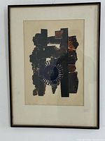 Full view of framed abstract print showing composition and frame