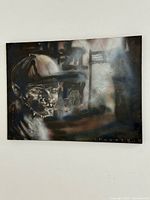 full view of signed Ken Foster acrylic painting hung on wall