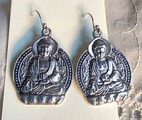 front view of Buddha earrings