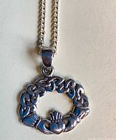 Front view of pendant on chain
