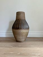 Front view of large textured West Germany floor vase