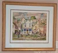 Front view of framed A. J. Casson print showing artwork, mat and frame