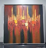 Full frontal view showing entire painting and frame