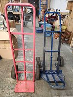 Front view of both hand trucks showing overall design and color