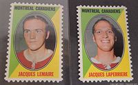 Both perforated hockey stamp cards side by side in sleeve