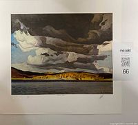 Full view of lithograph showing image, margins, artist signature