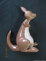 Side profile of glazed ceramic Kanga figurine