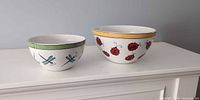 Both ceramic bowls side by side showing exterior designs