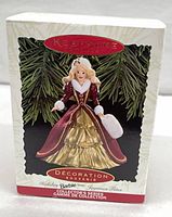 Front of ornament box showing artwork and branding