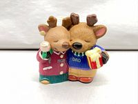 Front view of Hallmark Mom & Dad reindeer ornament