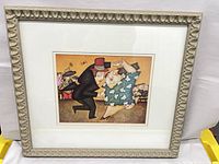 Front view of framed Dancing Butterflies print with mat and decorative frame