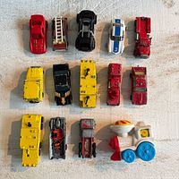 Top view of all 13 vehicles arranged in rows