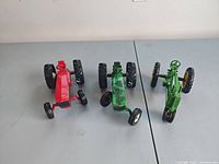 Top view of all three tractors