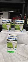 Three boxed Philips Energy Saver Outdoor Flood R30 bulbs