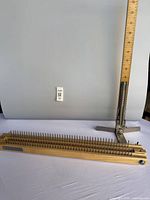 Overall view of knitting loom and skirt marker