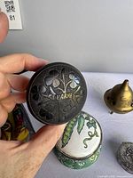 Close-up of bog oak trinket box