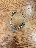 Full view of bracelet showing clasp and all six charms