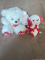 Both bears side by side showing size difference and condition