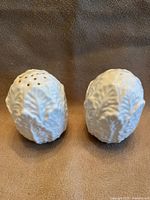 Front view of both Wedgwood Countryware shakers