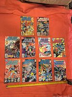 All ten Blue Devil comics laid out issue 1-10