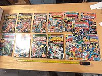 Tabletop view of all 12 Marvel Presents issues spread out