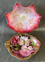 Top view of both bowls showing designs, colours and rims