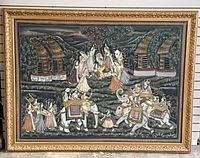 Full view of framed Indian painting