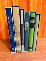 Front view showing all six slipcased Folio Society books