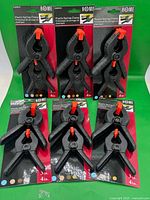 Front view of all six sealed clamp packs