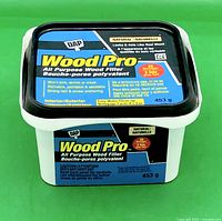 Top view showing DAP Wood Pro lid and labeling