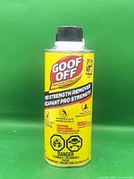 Front view of Goof Off Pro Strength Remover can showing label and cap