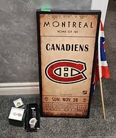 Entire lot showing sign, watch box, ring box, cufflinks box, flag