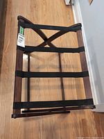Top view showing full rack, wood frame and three straps