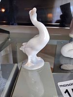 Left side view of porcelain duck figurine