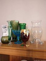 Group shot of all seven colored glass pieces