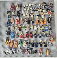 Full view of entire assortment on grey baseplate