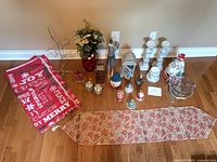 All items arranged on floor for overview