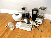 All nine appliances arranged together on floor