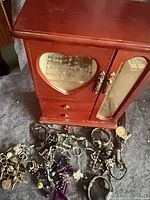 Jewelry box and assorted jewelry spread