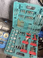 Makita drill & driver bit kit open, showing contents
