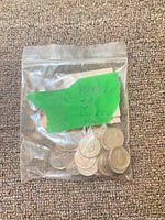 Zip bag showing mixed Canadian coins