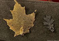 Gold and silver leaf pendants front view