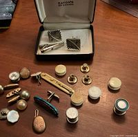 Overall lot with Eaton's boxed set, assorted studs and clips